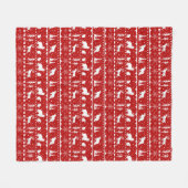 Nordic Sweater White Winter Animals Red Fleece Deken (Voorkant (Horizontaal))