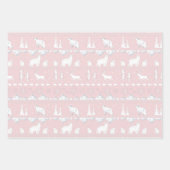 Nordic Sweater White Winter Animals  Roze Inpakpapier Vel (Voorkant)