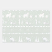 Nordic Sweater Winter Animals Muted Green Blue Inpakpapier Vel (Voorkant 2)