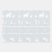 Nordic Sweater Winter Animals Muted Green Blue Inpakpapier Vel (Voorkant 3)