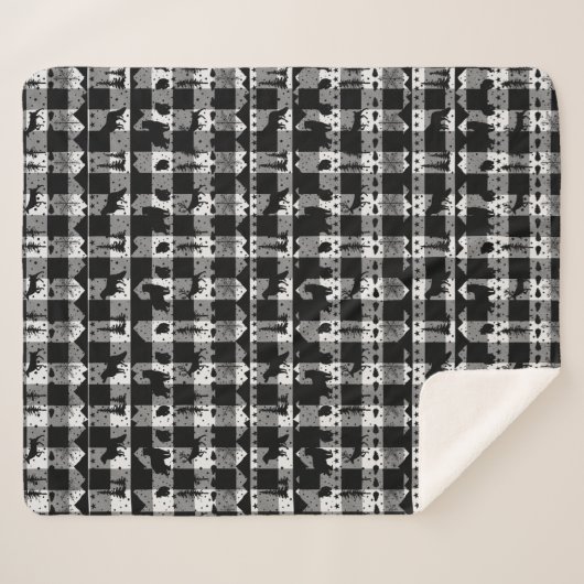 Nordic Sweater Winter Animals White Buffalo Pset Sherpa Deken (Voorkant (horizontaal))