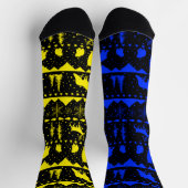 Nordic Sweater Winter Animals Yellow & Blue Sokken (Top)