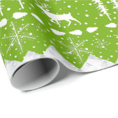 Nordic Sweater Yellow and White Winter Animals Cadeaupapier (Rol Hoek)