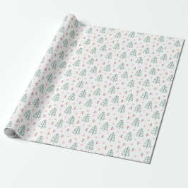 Nordic Tree Pattern Minimalistisch kerstcadeau Cadeaupapier