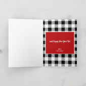 Nordic Trees en Plaid Christmas Feestdagen Kaart (Binnen)