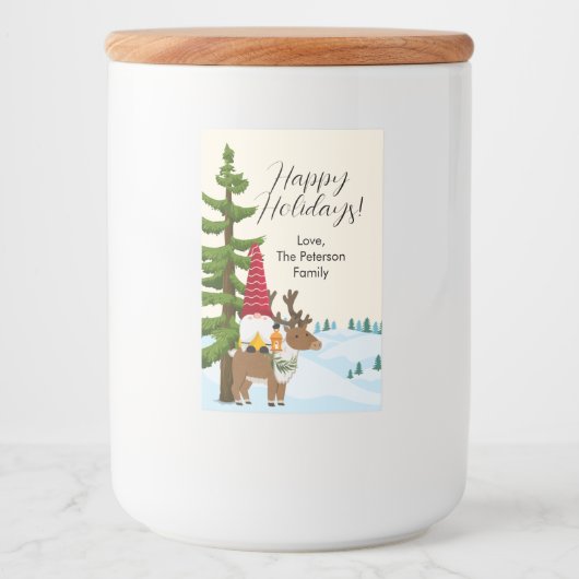 Nordic Trek: Vrolijk kerstfeest Voedselcontainer Etiket (Voorkant)