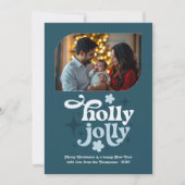 Nordic Twilight Modern Blue Christmas Photo Feestdagenkaart (Voorkant)