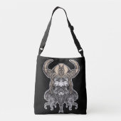 Nordic Viking Illustratie Kunst Crossbody Tas (Achterkant)
