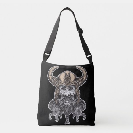 Nordic Viking Illustratie Kunst Crossbody Tas (Voorkant)