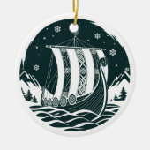 Nordic Viking Longship Christmas Ornament (Voorkant)