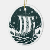 Nordic Viking Longship Christmas Ornament (Links)
