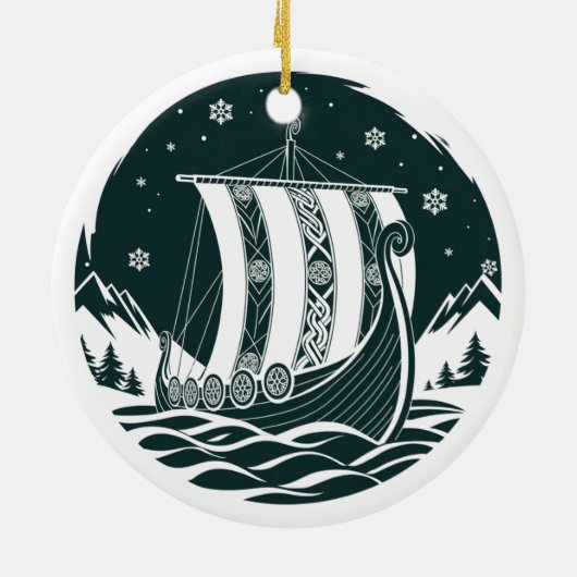 Nordic Viking Longship Christmas Ornament (Achterkant)