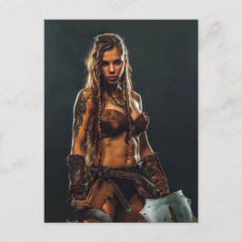Nordic Viking Shieldmaiden Power Briefkaart