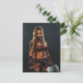 Nordic Viking Shieldmaiden Power Briefkaart (Staand voorkant)
