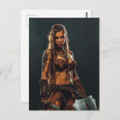 Nordic Viking Shieldmaiden Power Briefkaart (Voorkant / Achterkant)