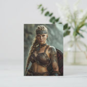 Nordic Viking Shieldmaiden Power Briefkaart (Staand voorkant)