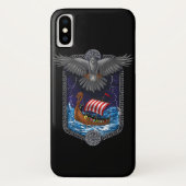 Nordic Viking Ship Raven Case-Mate iPhone Case (Achterkant)