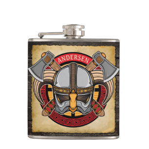 Nordic Viking Warrior ADD NAAM Norse Ax Norsperma Heupfles