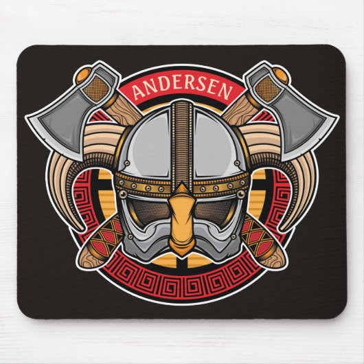 Nordic Viking Warrior ADD NAAM Norse Ax Norsperma Muismat (Voorkant)