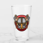 Nordic Viking Warrior Ax Norsperma gepersonaliseer Glas (Voorkant)