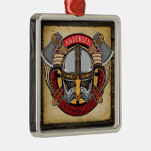 Nordic Viking Warrior Ax Norsperma gepersonaliseer Metalen Ornament (Rechts)