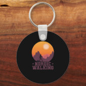 Nordic Walking Berge Sonnenuntergang Sleutelhanger (Voorkant)