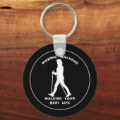 Nordic Walking - je beste leven leiden Sleutelhanger (Voorkant)