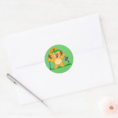 Nordic Walking Lion Ronde Sticker (Envelop)