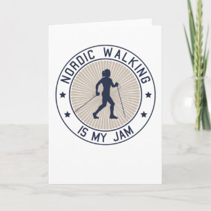 Nordic Walking Walker Vrouw met Stokken Gift Kaart
