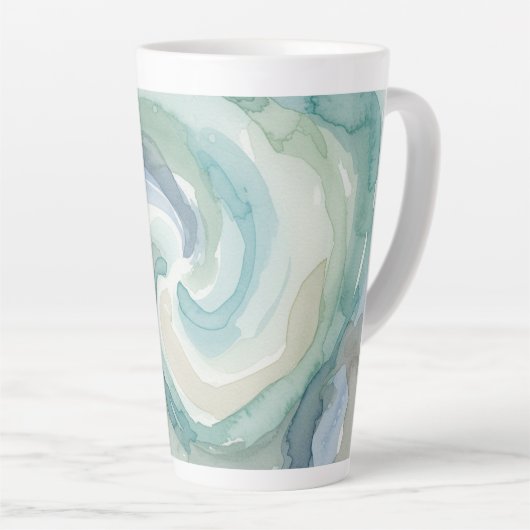 Nordic waterverf swirl latte mok (Rechterhoek)