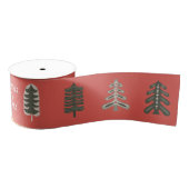 Nordic Winter Bomen met aangepaste begroeting op r Grosgrain Lint (Spoel)