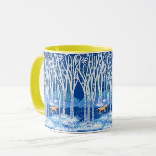 Nordic Winter Fjord Horse Mok (Voorkant links)