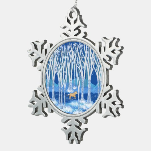 Nordic Winter Fjord Horse Ornament (Rechts)