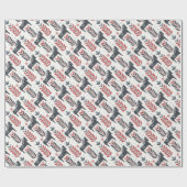 Nordic Winter Horses Pattern Wrapping Paper Cadeaupapier (Vlak)