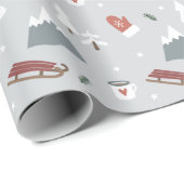 Nordic Winter Kerstfeestay Village Cadeaupapier (Rol Hoek)