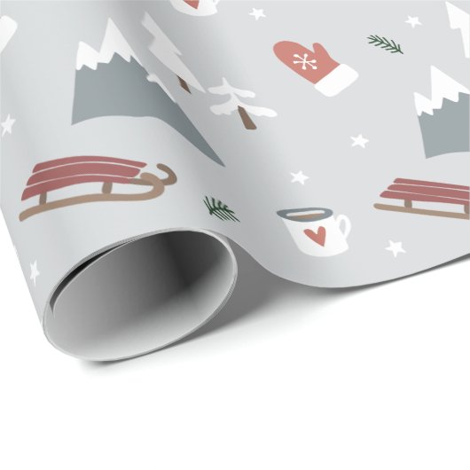 Nordic Winter Kerstfeestay Village Cadeaupapier (Rol Hoek)