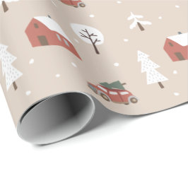 Nordic Winter Kerstfeestay Village Cadeaupapier