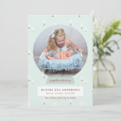 Nordic Winter New Baby Eerste Kerstmis Snowglobe Feestdagenkaart (Staand voorkant)