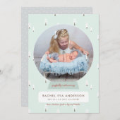 Nordic Winter New Baby Eerste Kerstmis Snowglobe Feestdagenkaart (Voorkant / Achterkant)