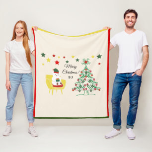 Nordic Winter Rood Wit Schattige Beer Vrolijk kers Fleece Deken