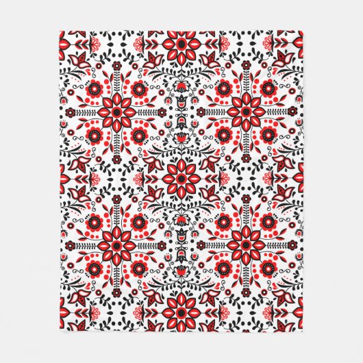 Nordic Winter Scandinavian Pattern Fleece Deken (Voorkant)