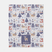 Nordic Winter Scandinavian Pattern Personalized Fleece Deken (Voorkant)