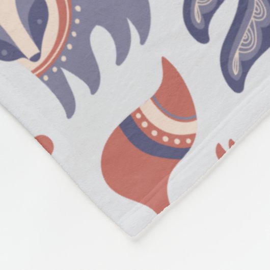 Nordic Winter Scandinavian Pattern Personalized Fleece Deken (Hoek)