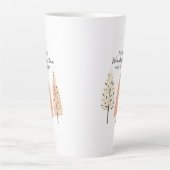 Nordic Winter Scene Minimal Pine Christmas Trees Latte Mok (Voorkant)