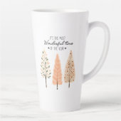 Nordic Winter Scene Minimal Pine Christmas Trees Latte Mok (Rechts)