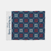 Nordic Winter Sneeuwvlok Patroon Gezellige aangepa Fleece Deken (Voorkant (Horizontaal))