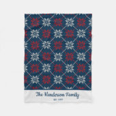 Nordic Winter Sneeuwvlok Patroon Gezellige aangepa Fleece Deken (Voorkant)