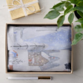 Nordic Winter Snowy Mountain Ski Village Night Sky Tissuepapier (Geschenk)