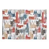 Nordic Winter Town Pattern Kussensloop (Achterkant)