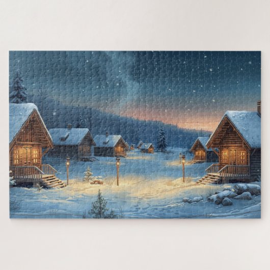 Nordic Winter Village Jigsaw Puzzle Legpuzzel (Horizontaal)